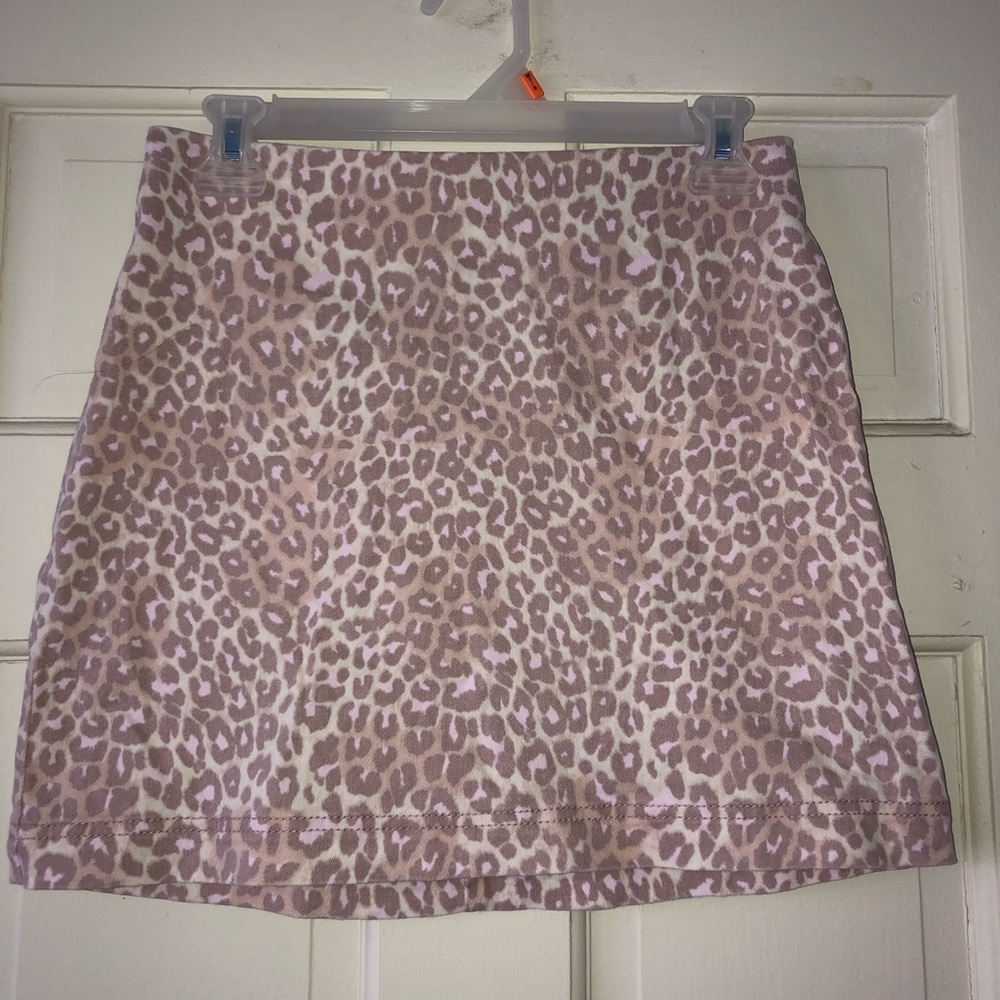 Pink cheetah print skirt